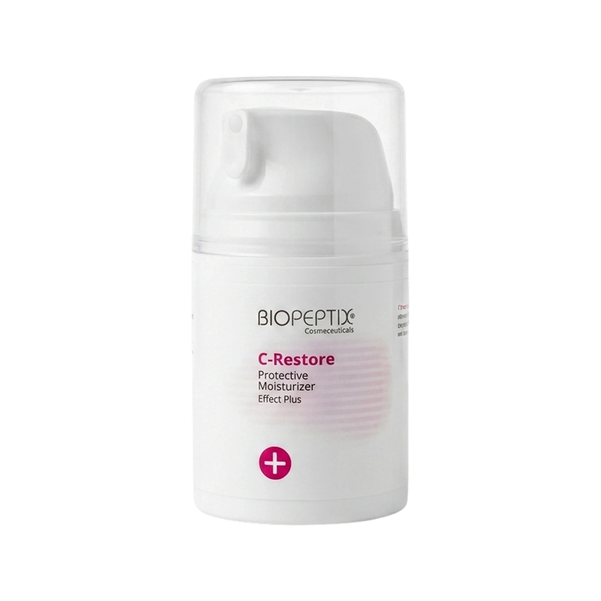 קרם לחות מגן C-Restore של Biopeptix, בקבוק איירלס עם משאבה