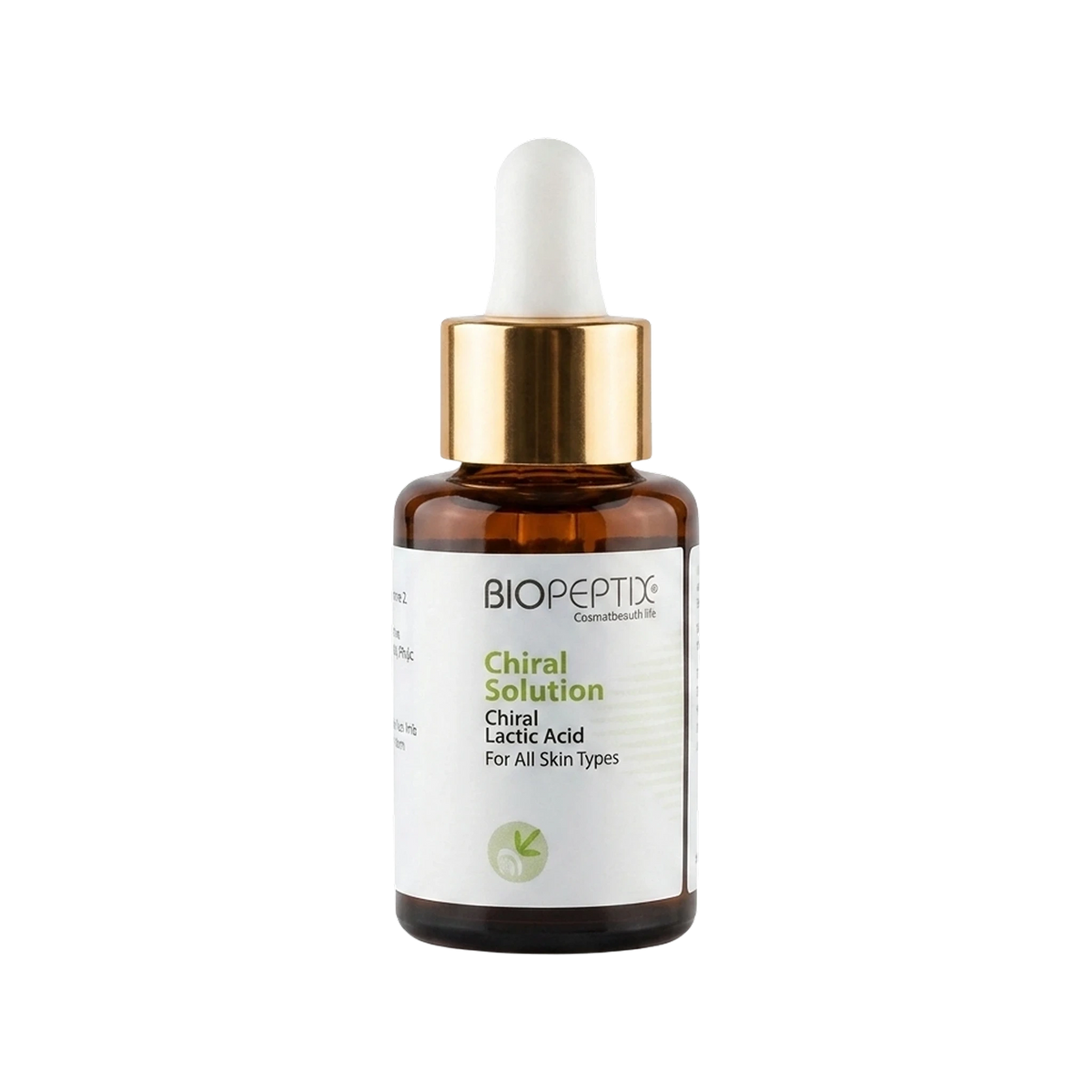 חומצה לקטית כיראלית Chiral Solution של Biopeptix, בקבוק זכוכית עם טפטפת