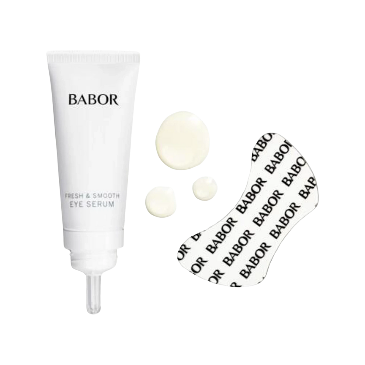 סרום עיניים Fresh & Smooth של BABOR עם רפידות סיליקון וטיפות סרום