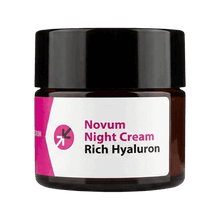 קרם לילה חומצה היאלורונית Novum Night Cream של Biopeptix, צנצנת ענברית