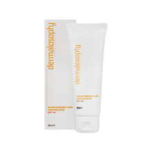 קרם לחות והגנה SPF 50 של Dermalosophy, אריזה ושפופרת, 80 מ״ל