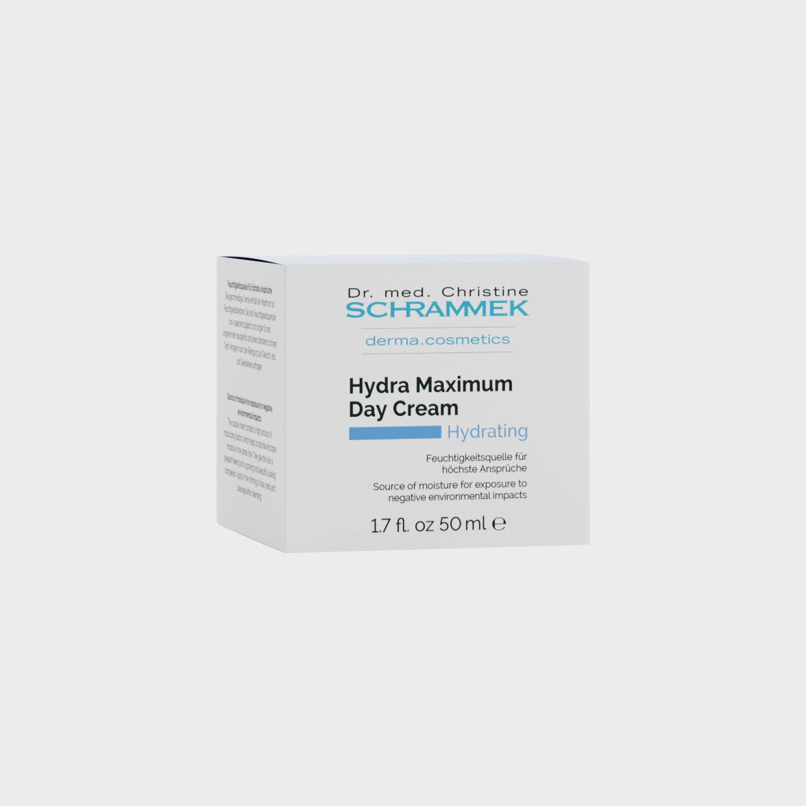 קרם יום לעור יבש של Dr Schrammek, קופסת הקרטון של הקרם