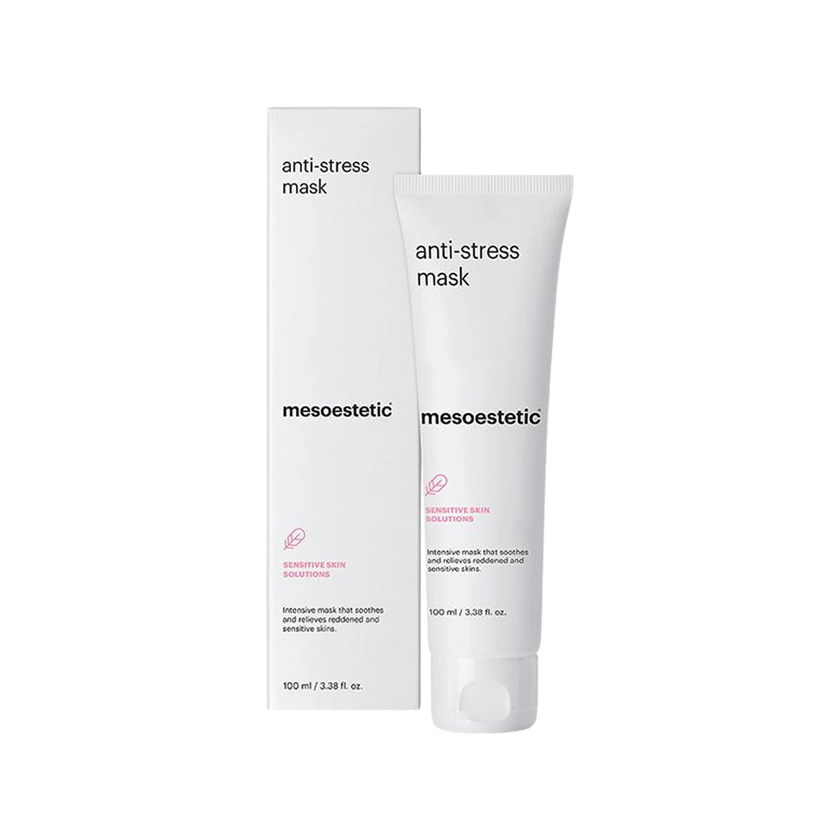מסכת אנטי-סטרס של mesoestetic, אריזה ושפופרת, 100 מ״ל