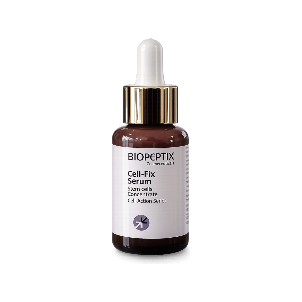 סרום סל-פיקס Cell-Fix של Biopeptix, בקבוק ענברי עם טפטפת, תרכיז תאי גזע