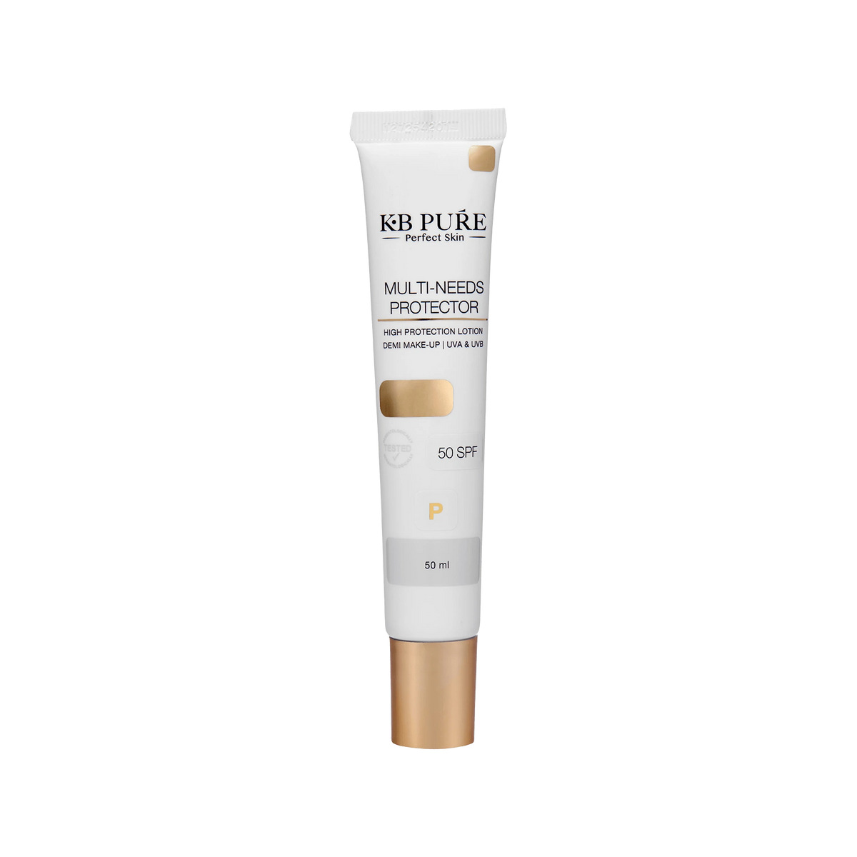 מולטי פרוטקטור SPF 50 של KB Pure, שפופרת לושן הגנה בגוון, 50 מ״ל